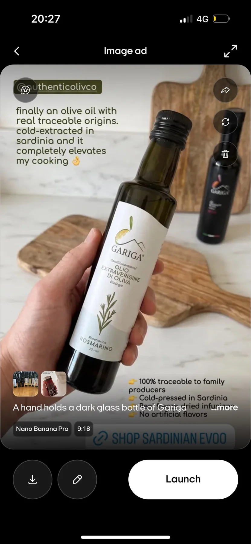 Olio Gariga al rosmarino presentato in una cucina quotidiana