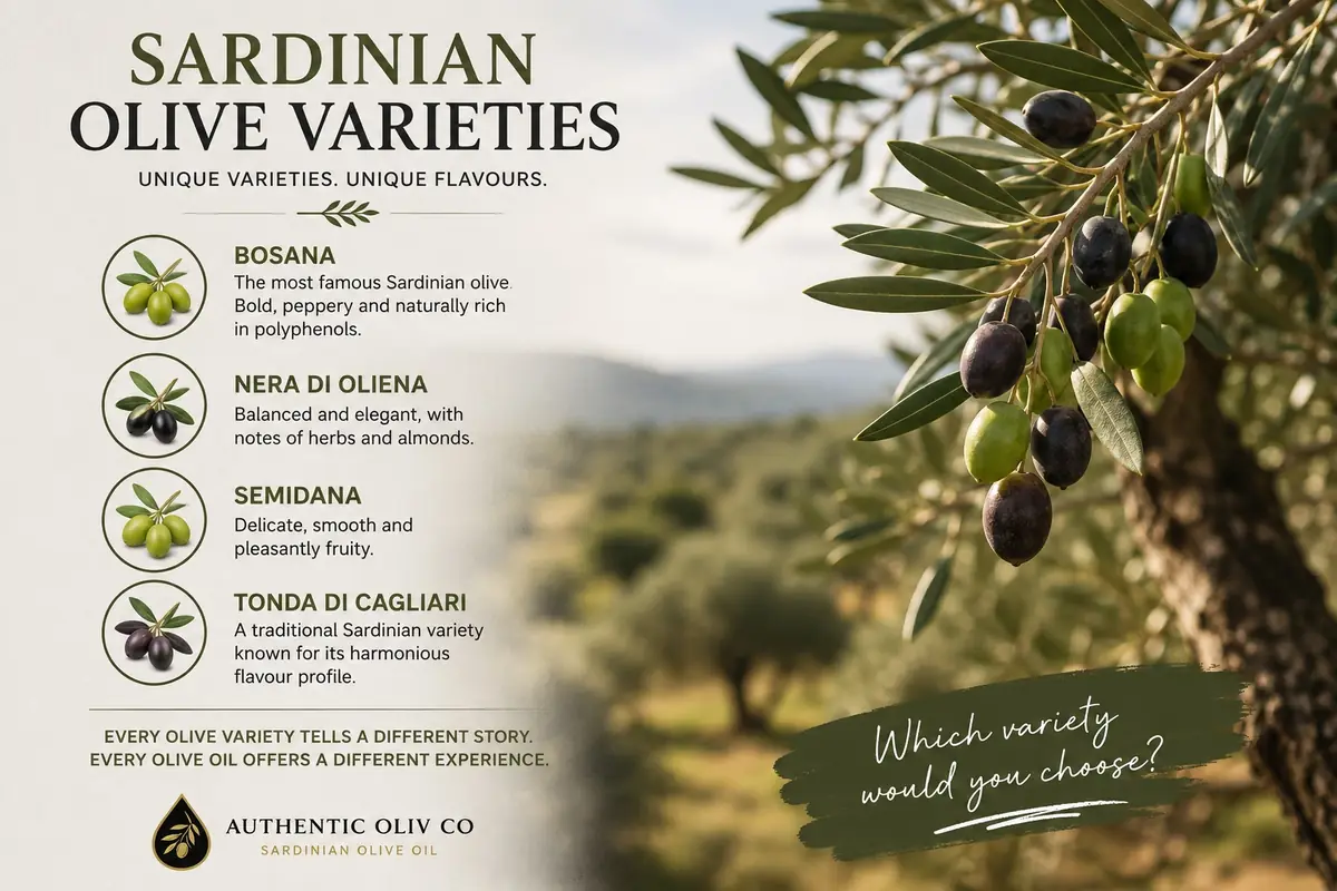 Sardinian olive varieties and monocultivar olive oil