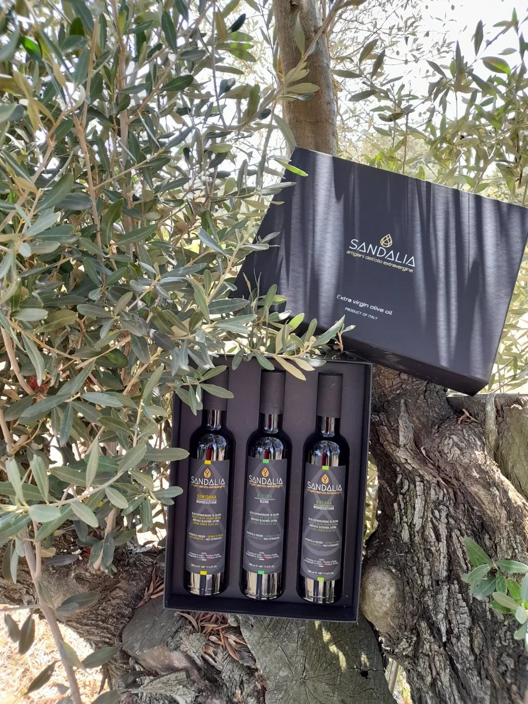 Confezione regalo Sandalia con tre oli extravergine